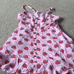 Hot Topic Pink Strawberry Midi Dress